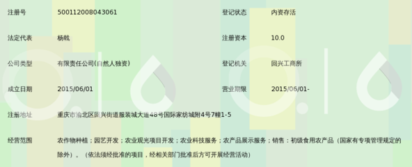 重庆市渝北区绿芯源农业有限责任公司